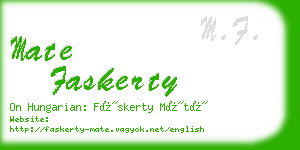 mate faskerty business card
